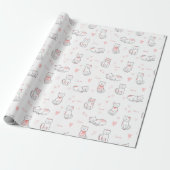 Lovely Cat Pattern Design Wrapping Paper ラッピングペーパー (アンロールド)