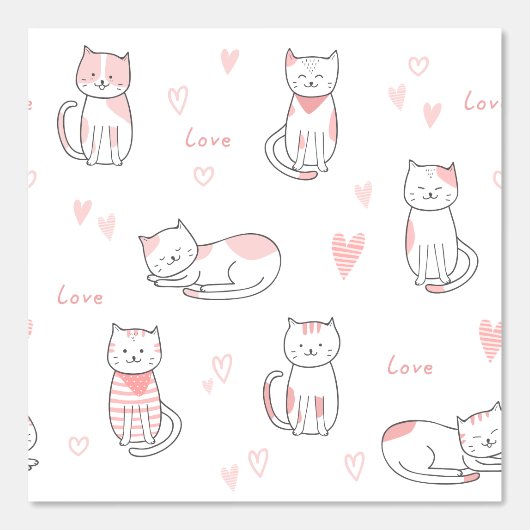Lovely Cat Pattern for Your Kid Room 壁紙 (正面)
