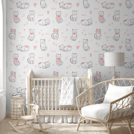 Lovely Cat Pattern for Your Kid Room 壁紙