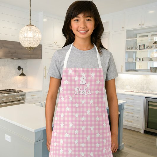 Lovely chef apron. Children's aprons with name エプロン