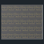 Lovely Chic Calligraphy Couple Names Grey & Gold ラッピングペーパー<br><div class="desc">You Can Easily Change the Fonts,  Background Image and Color,  Letter Characters.</div>