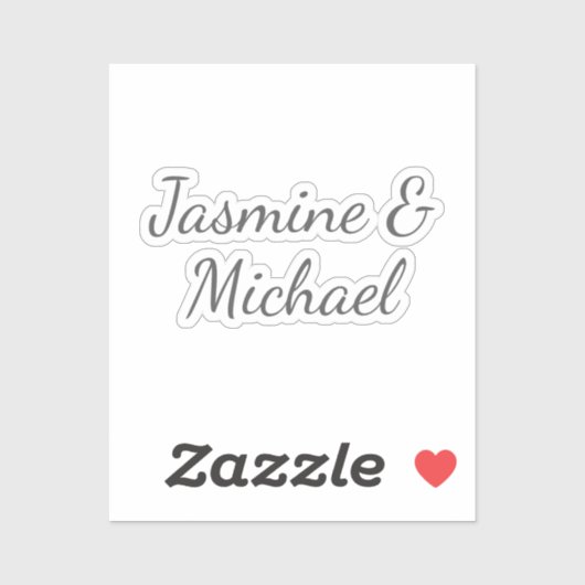 Lovely Chic Calligraphy Couple Names Wedding シール (シート)