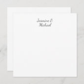 Lovely Chic Calligraphy Couple Names Wedding Card (正面/裏面)