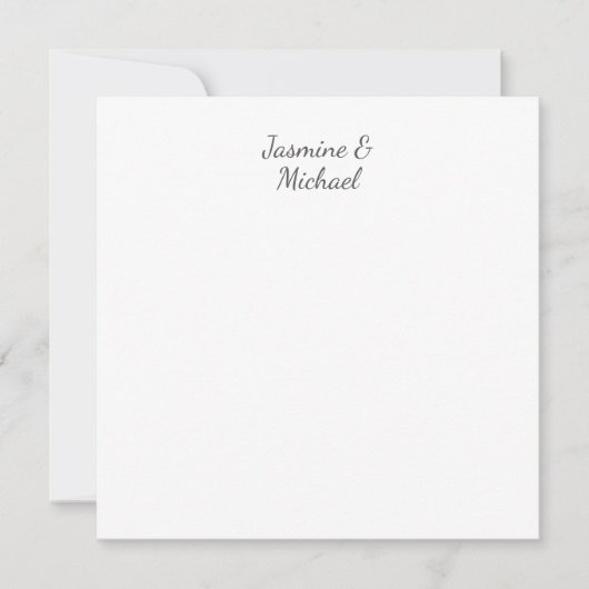 Lovely Chic Calligraphy Couple Names Wedding Card (正面)