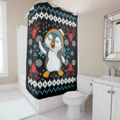 Lovely Christmas Penguin シャワーカーテン (インサイチュ)