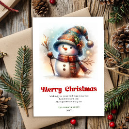 Lovely Christmas snowman classic kids holiday card シーズンカード
