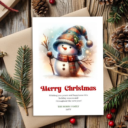 Lovely Christmas snowman classic kids holiday card シーズンカード