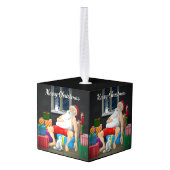 Lovely Coffee Time with Santa キューブオーナメント (裏面アングル)