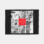 Lovely Collage Couple Photo Happy Valentines Day T フリースブランケット (正面(横))