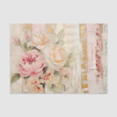 Lovely Collage of Painted Florals on Paper Layers 薄葉紙 (正面)