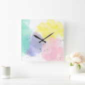 Lovely Colors With a Gentle Touch スクエア壁時計 (ホーム)