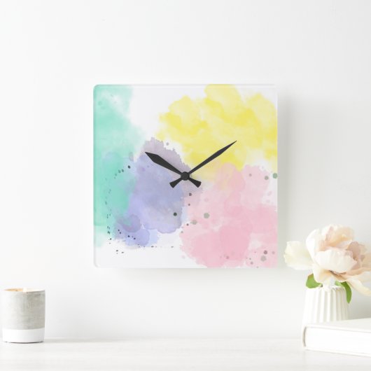 Lovely Colors With a Gentle Touch   スクエア壁時計 (ホーム)