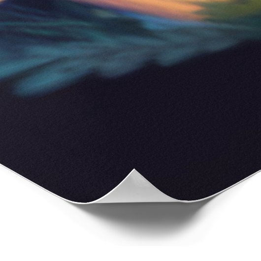 Lovely cute elves play under mushrooms    ポスター (角)