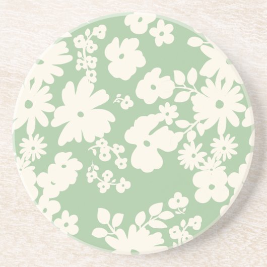 Lovely Daisies Pattern Custom Background Colors  コースター (正面)