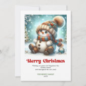 Lovely digital cartoon snowman classic Christmas シーズンカード (正面)