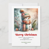 Lovely digital Christmas snowman minimalist card シーズンカード (正面)