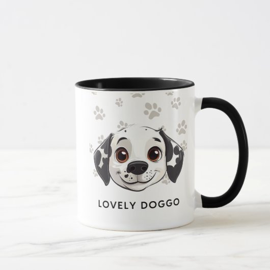 Lovely Doggo Smile Mug – Cute Happy Pup Illustrati マグカップ (右)