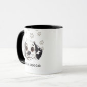 Lovely Doggo Smile Mug – Cute Happy Pup Illustrati マグカップ (正面左)