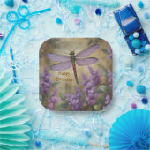 Lovely Dragonfly in Garden ペーパープレート (パーティー)