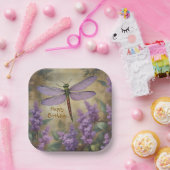 Lovely Dragonfly in Garden ペーパープレート (パーティー)