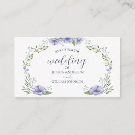 lovely dusty blue floral wedding エンクロージャーカード