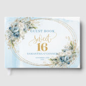 Lovely Dusty Blue Gold Eucalyptus Sweet Sixteen  ゲストブック (正面)