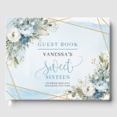 Lovely Dusty Blue White Peonies Sweet Sixteen 16th ゲストブック (正面)