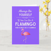 Lovely Flamingo Cards Amusing Wit Pink Bird Comica カード (黄色い花)