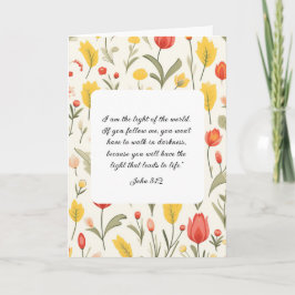 Lovely Floral John 8:12 Greeting Card カード