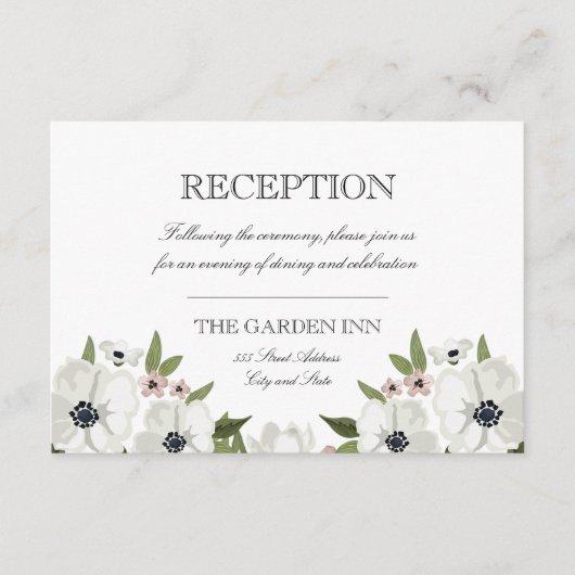  lovely floral wedding reception card エンクロージャーカード (正面)
