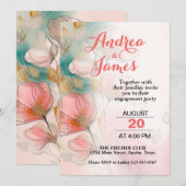  lovely flower engagement party 招待状 (正面/裏面)