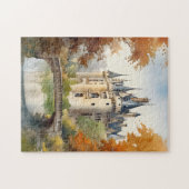 Lovely French Castle Watercolor Puzzle ジグソーパズル (横)