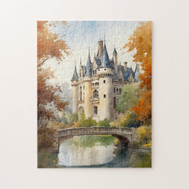 Lovely French Castle Watercolor Puzzle ジグソーパズル