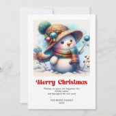 Lovely funny snowman classic Christmas greeting  シーズンカード (正面)