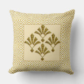 Lovely Gold Art Deco Motif Cushion. クッション (正面)