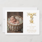 Lovely Gold L Initial with Romantic Floral Design (正面)