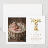 Lovely Gold L Initial with Romantic Floral Design (正面/裏面)