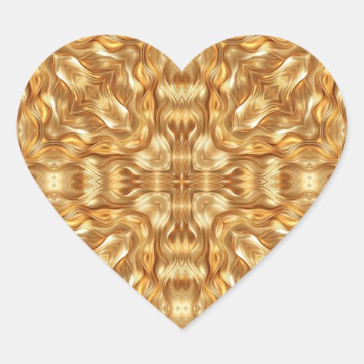 Lovely golden abstract pattern ハートシール (正面)
