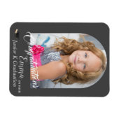 Lovely GrayおめでとうJK卒業写真 マグネット (横)