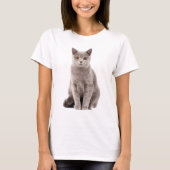 Lovely Gray Cat with Golden Eyes  Tシャツ (正面)