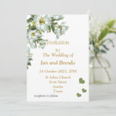 Lovely green and white wedding invitation card 招待状 (スタンド正面)