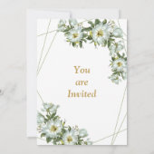 Lovely green and white wedding invitation card 招待状 (裏面)