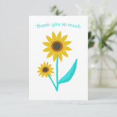 Lovely Hand Drawn Digital Sweet Sunflower サンキューカード (スタンド正面)