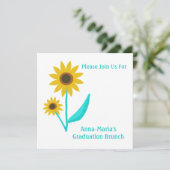 Lovely Hand Drawn Sweet Sunflower Graduation 招待状 (スタンド正面)