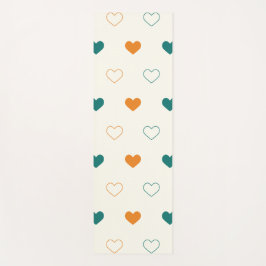 Lovely hearts / green orange cream ヨガマット