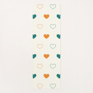 Lovely hearts / green orange cream ヨガマット