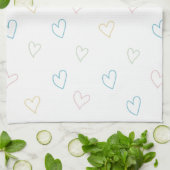 Lovely hearts pattern - Shower Curtain - Large キッチンタオル (折り畳み)