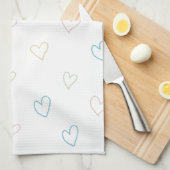 Lovely hearts pattern - Shower Curtain - Large キッチンタオル (四つ折り)