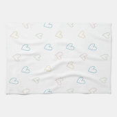 Lovely hearts pattern - Shower Curtain - Large キッチンタオル (横)