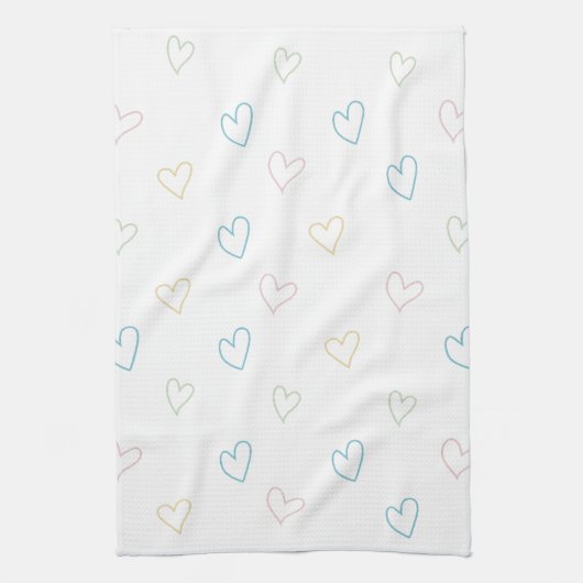 Lovely hearts pattern - Shower Curtain - Large キッチンタオル (縦)